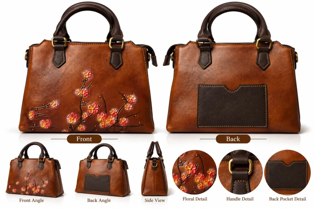 Tan Floral handbag